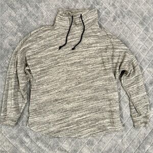 VS PINK long sleeve Funnel Neck Sweater | Women’s S |Gray Embroidered